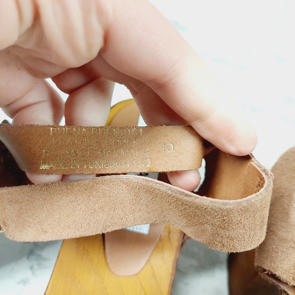 NEW Steve Madden Alabama Platform Brown Suede Wooden Studded Sandals F318 - Picture 11 of 12